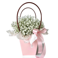 Сумочка с белой гипсофилой